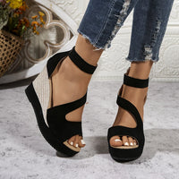 Gianna | Neue Sommer-Keilsandalen für Frauen – Schwarz