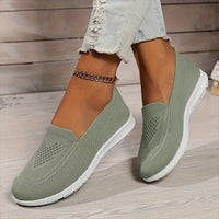 Heidi-Mode | Einfarbige Gestrickte Sneaker Für Damen – Grün