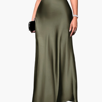 Damen Elegante Lange Rock – Festliche und Abendnutzung – Grün