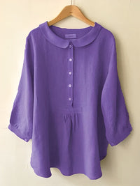 Dana | Bequeme lockere Bluse mit Knöpfen für Damen – Lila