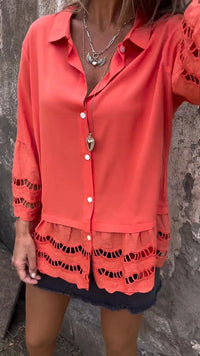 Miranda™ | Elegante Bluse im Ibiza-Stil – Orange