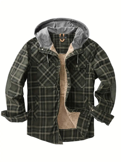 Keymirae | Warmer Fleece-Kapuzenmantel im Retro-Stil mit Karomuster für Herbst oder Winter
