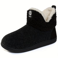 Reilithia | Kuschelige Fleece-Hausschuh-Stiefeletten für maximalen Komfort – Schwarz