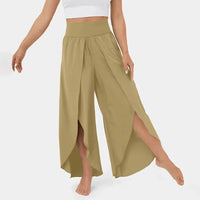 Heidi-Mode | Bequeme Yogahose mit Weitem Bein – Schlammbraun