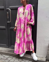 Savanna™ Langes Geblümtes Kleid – Rosa