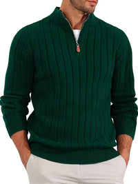Yedidya - Lässiger Langarm Strick Pullover – Dunkelgrün