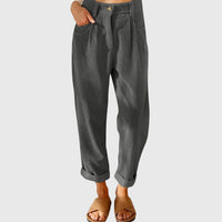 Mara | Damen Cordhose stylisch modern elegant – Grau