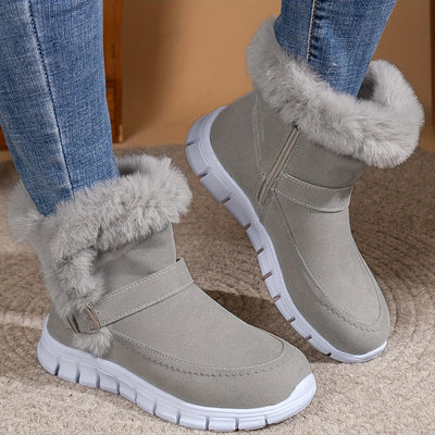 Dreilith | Winter-Schneestiefel für Damen - kuschelig mit Fleece gefüttert, dicke Sohle