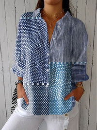 Jolie | Ocean Patchwork Bluse – Mehrfarbig