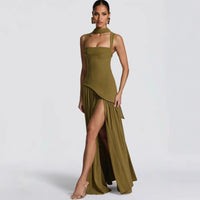 Elfriede | Brautmutterkleid ärmelloses A-Linien Maxi-Abendkleid mit Beinschlitz – 7
