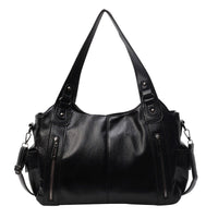 Aviana - Klassische Vintage-Lederhandtasche – Schwarz