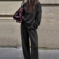 Nogaelle - Elegantes Sweatshirt Set Mit Lockerer Passform – Schwarz