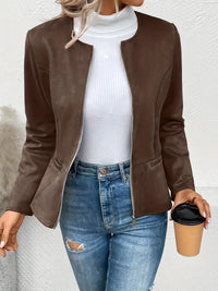 EDELMIRA - JACKE MIT REISSVERSCHLUSS – Dunkelbraun