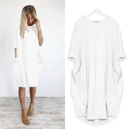 Eivy - Lässiges langes lockeres Kleid – Weiß