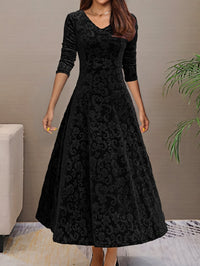 Amelia | Stilvolles Samtkleid Damen elegant chic – Schwarz