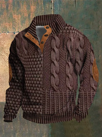 Lukas™ Lässiger Strukturierten Pullover – Dunkelrot
