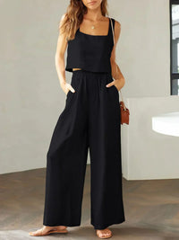 Scarlett | Set aus Top und Hose – Schwarz