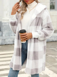 Reryolha | Strickjacke mit Kapuze und Plüschfutter für den Alltag – Grau und weiß
