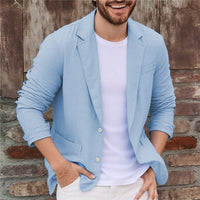 Balduin | Herren Casual Sakko mit Taschen – Hellblau
