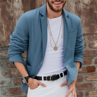 Balduin | Herren Casual Sakko mit Taschen – Blau