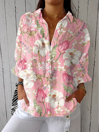 Cattleya | Elegante Blüte Bluse – Mehrfarbig