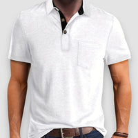 Riven | Button Up Polo Shirt – Weiß