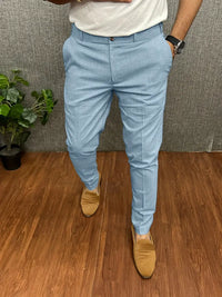 Herren Hose Slim Fit | Leicht Bequem – Hellblau