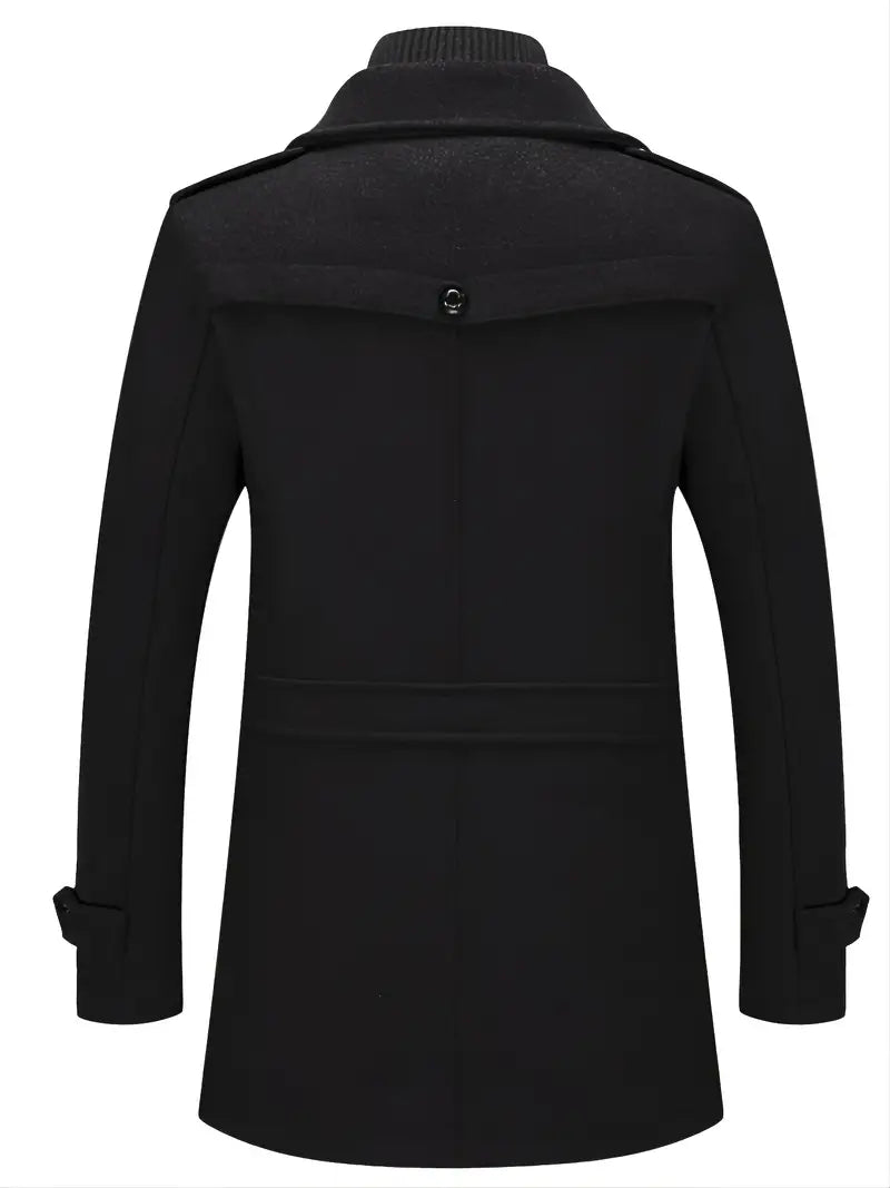Eyana | Herren Business Wollmantel mit Doppelkragen
