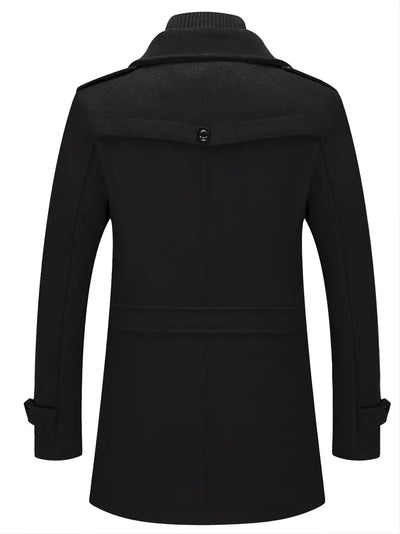 Eyana | Herren Business Wollmantel mit Doppelkragen