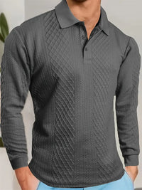 Benoit – Lior Strukturiertes T-Hemd Mit Jacquard Kragen – Grau