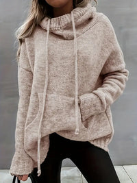 Natala - Strickpullover Mit Kängurutasche – Beige