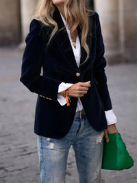 Blazer für Damen - Elegante Leinen-Sommerjacke – Schwarz