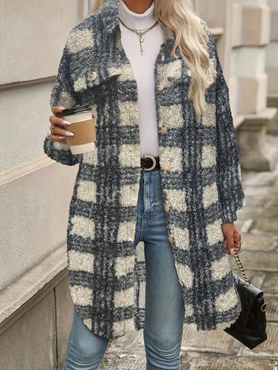 Leyelith | Karierte Jacke mit Reißverschluss und Kapuze