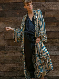 Heidi-Mode | Kimono In Großen Größen mit Bindegürtel – Malachitgrün