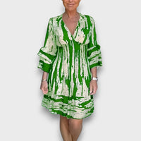 Teralya – Sommerkleid mit Volantärmeln – Grün