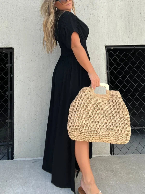 Diane - V-Ausschnitt Maxi-Langkleid