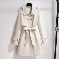 Damen Elegante Trenchcoat | Weiß – Weiß