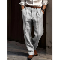 Ben | Herren Freizeit Hose mit Falten – Grau