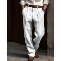 Ben | Herren Freizeit Hose mit Falten – Weiß