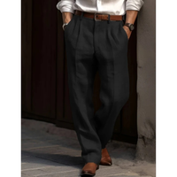 Ben | Herren Freizeit Hose mit Falten – Schwarz