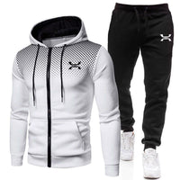 Ben | Herren Sportanzug Set mit Reißverschluss-Hoodie – Weiß