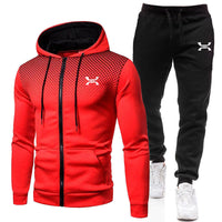 Ben | Herren Sportanzug Set mit Reißverschluss-Hoodie – Rot