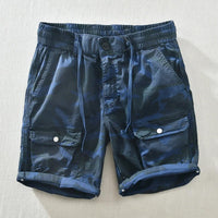 ABRAHAM - CAMOUFLAGE-SHORTS MIT TASCHEN – Blau
