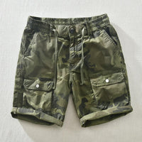 ABRAHAM - CAMOUFLAGE-SHORTS MIT TASCHEN – Grün