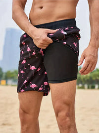 Benedikt | Herren Badeshorts mit Innenfutter – Schwarz