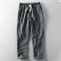 Bequeme Hose im japanischen Stil für Herren | Leichte – Holzkohle
