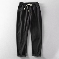 Bequeme Hose im japanischen Stil für Herren | Leichte – Schwarz