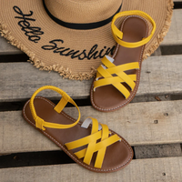 Bequeme Sommersandalen für Damen | Riemchen – Gelb