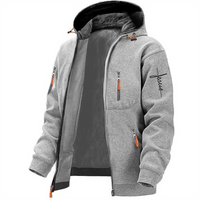 Bequemer Kapuzenpullover für Herren | Reißverschluss – Hellgrau