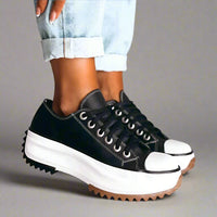 Xena | Premium Orthopädische Schuhe mit Plateausohle – Schwarz